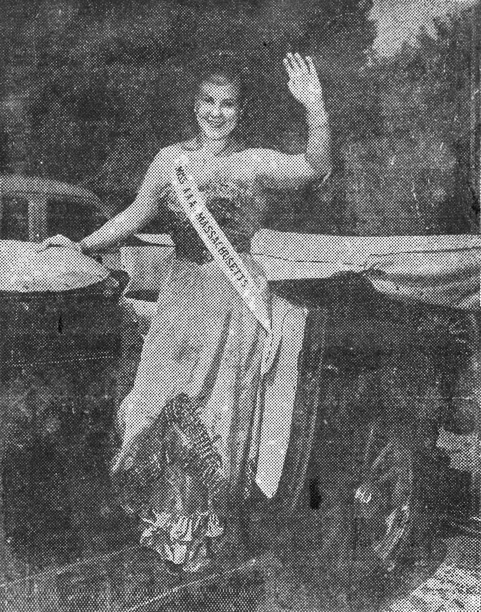 Vintage Hodges sash featured in a local newspaper