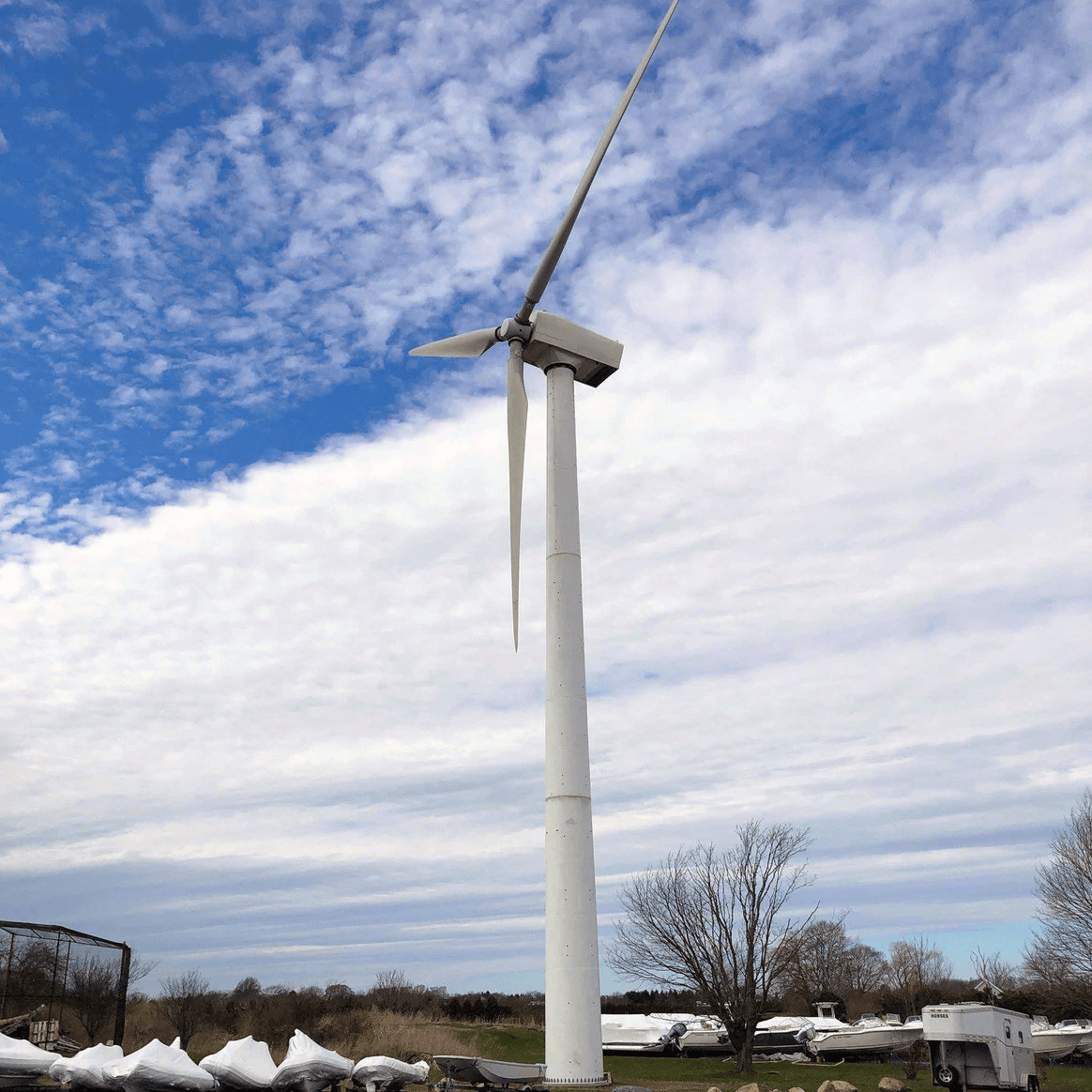 Wind turbine at Hodges Portsmouth, Rhode Island location