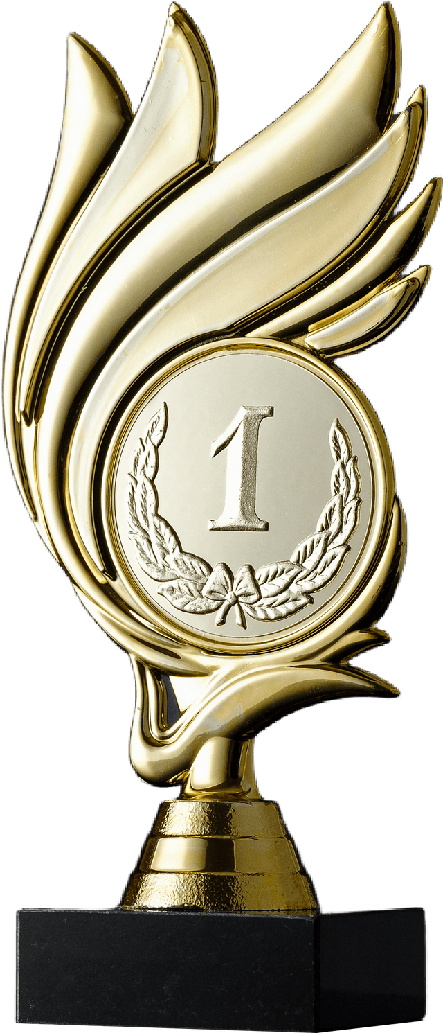 Gold award trophy
